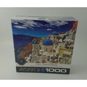 New Sealed EuroGraphics Oia Santorini Greece 1000 Piece Jigsaw Puzzle 19 x 26